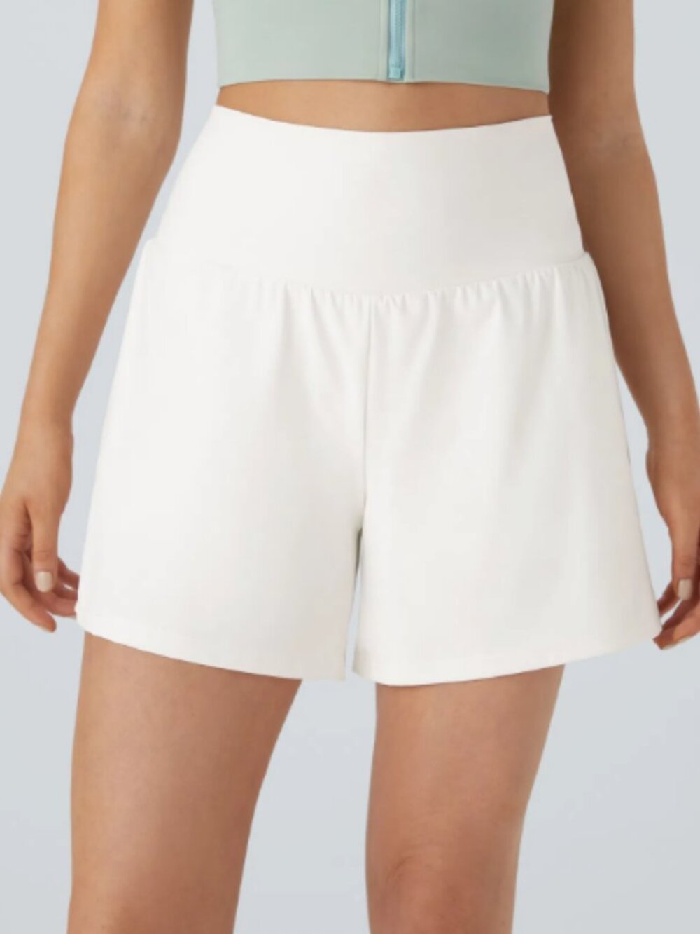 Halara SoftlyZero™ Super High Waisted Cool Touch Yoga Shorts Medium White NWT